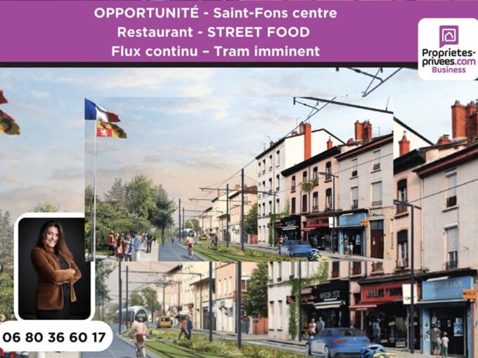 SAINT-FONS CENTRE – Restaurant Street food 40 m²  – Flux accru