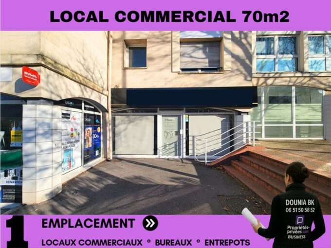 LOCAL COMMERCIAL 70 m² ? EMPLACEMENT N°1 ? FACE SUPERMARCHÉ MATCH ? AXE PASSANT