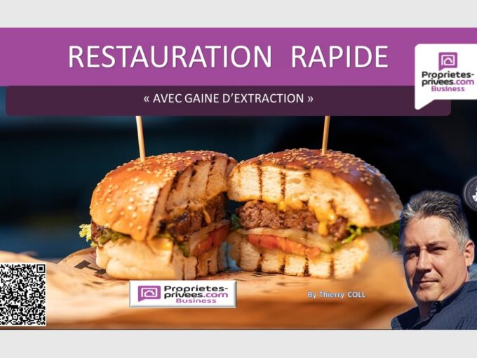69003 LYON –  Restauration rapide snack, grande terrasse