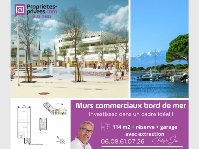 PORT LEUCATE – Murs commerciaux 114 m² avec garage