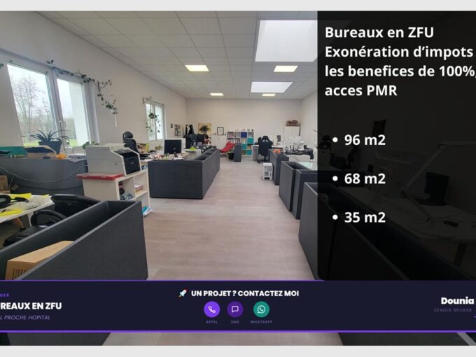 BUREAUX À LOUER EN QPV (ex-ZFU) / Accès PMR ? Idéal professions médicales ou activités