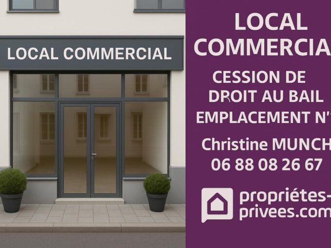 DROIT AU BAIL LOCAL COMMERCIAL – EMPLACEMENT N°1 – COEUR D’ERMONT – 64M2 / 104M2 / 168M2