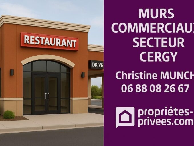 À VENDRE – MURS COMMERCIAUX – CERGY-PONTOISE – MURS 370 M² / PARCELLE 1960M2