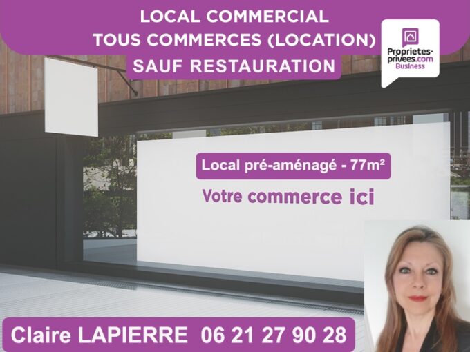 RENNES – A louer, Local commercial, Pré-aménagé – 77 m²