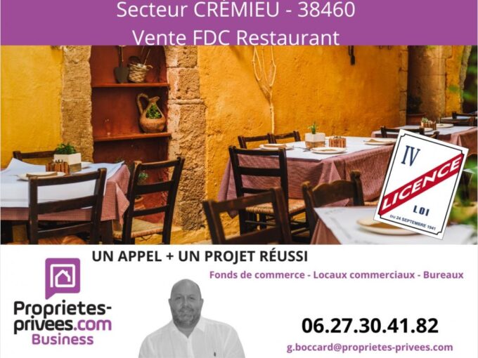 Secteur Crémieu – BAR RESTAURANT 200 M²