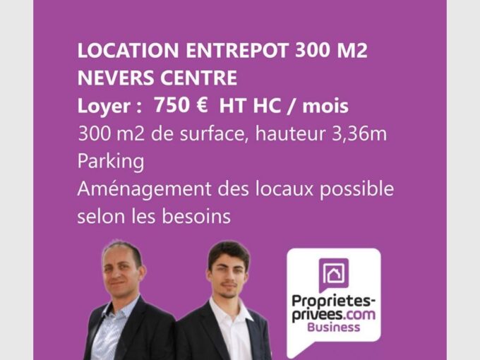 NEVERS CENTRE – LOCATION ENTREPOT 300 M²