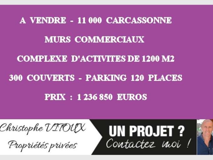 11000 CARCASSONNE – MURS COMMERIAUX, COMPLEXE D’ACTIVITES 1200 M²