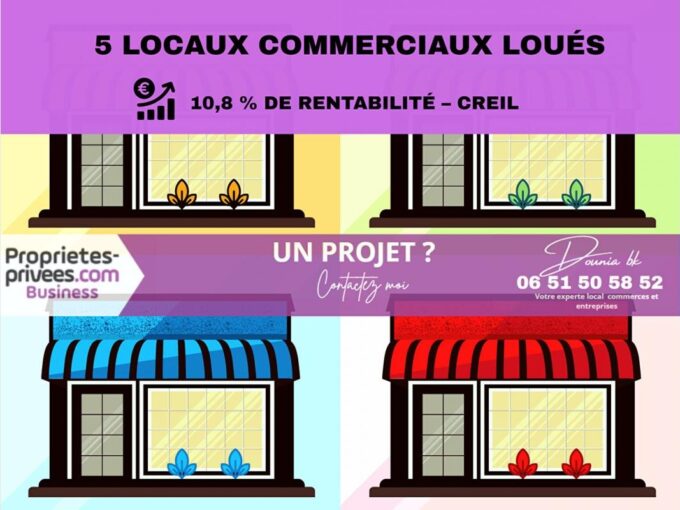 60100 CREIL – MURS COMMERCIAUX LOUES, 5 ENSEIGNES
