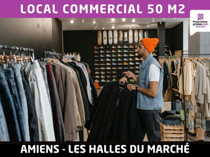 AMIENS, quartier des Halles du Beffroi – Local commercial 50 m²