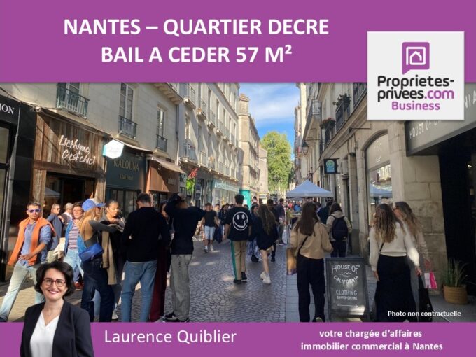 44000 NANTES – BAIL A CEDER , LOCAL COMMERCIAL 57 m² QUARTIER DECRE