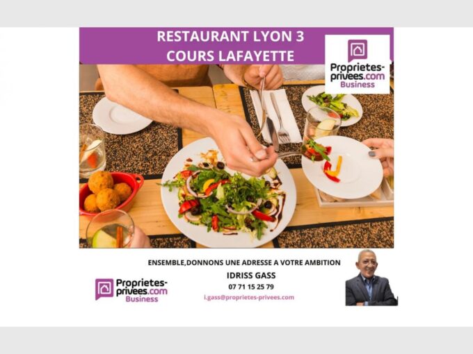 69003 PARIS – RESTAURANT 60 COUVERTS, TERRASSE Cours Lafayette